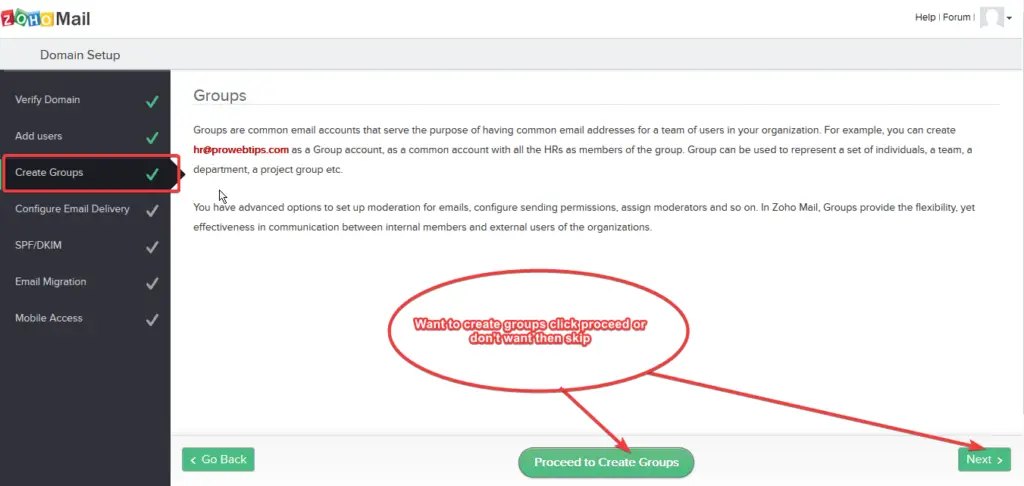 zoho mail groups zoho mail create groups