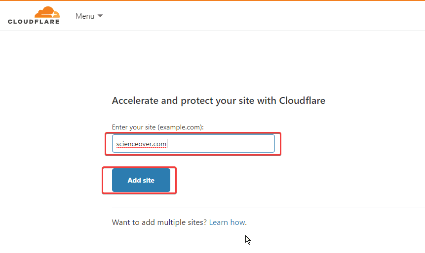 add new domain in cloudflare