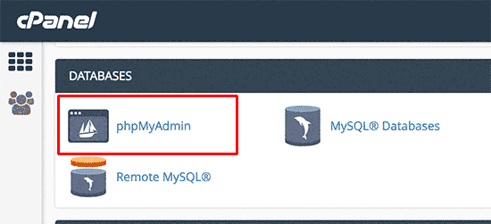 phpMyAdmin on cPanel