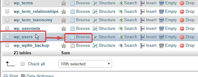 Edit wp_users table on Database