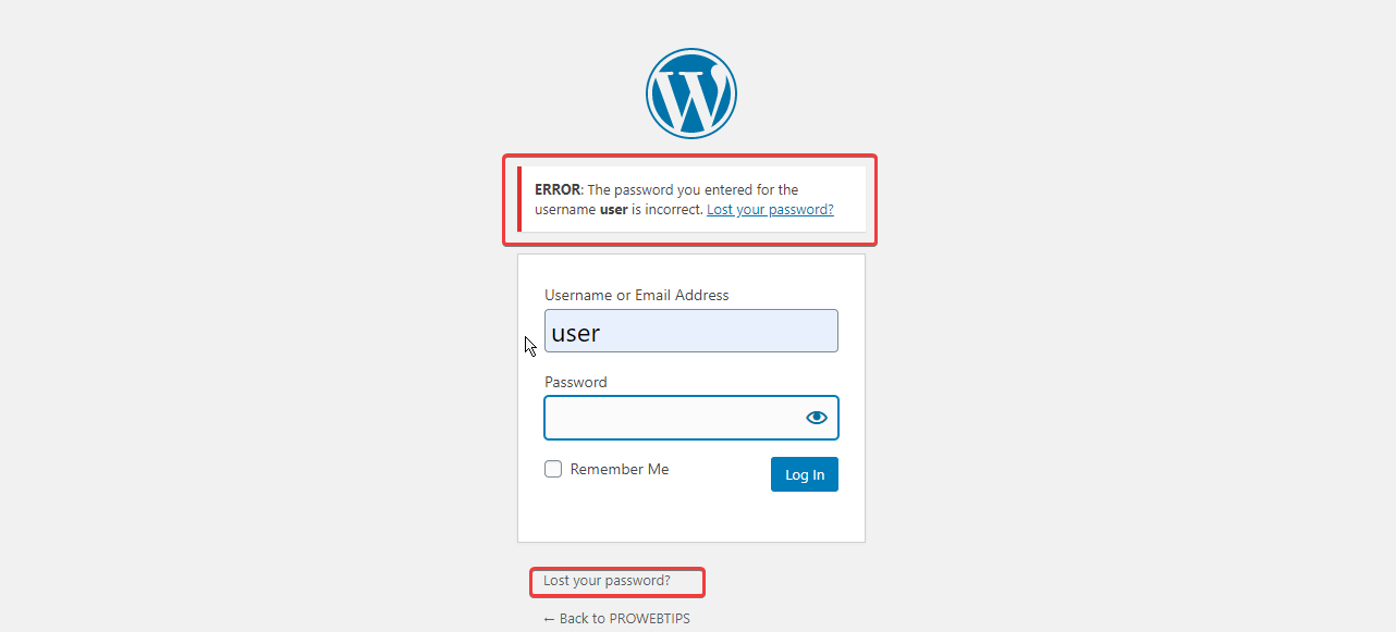word image reset wordpress password