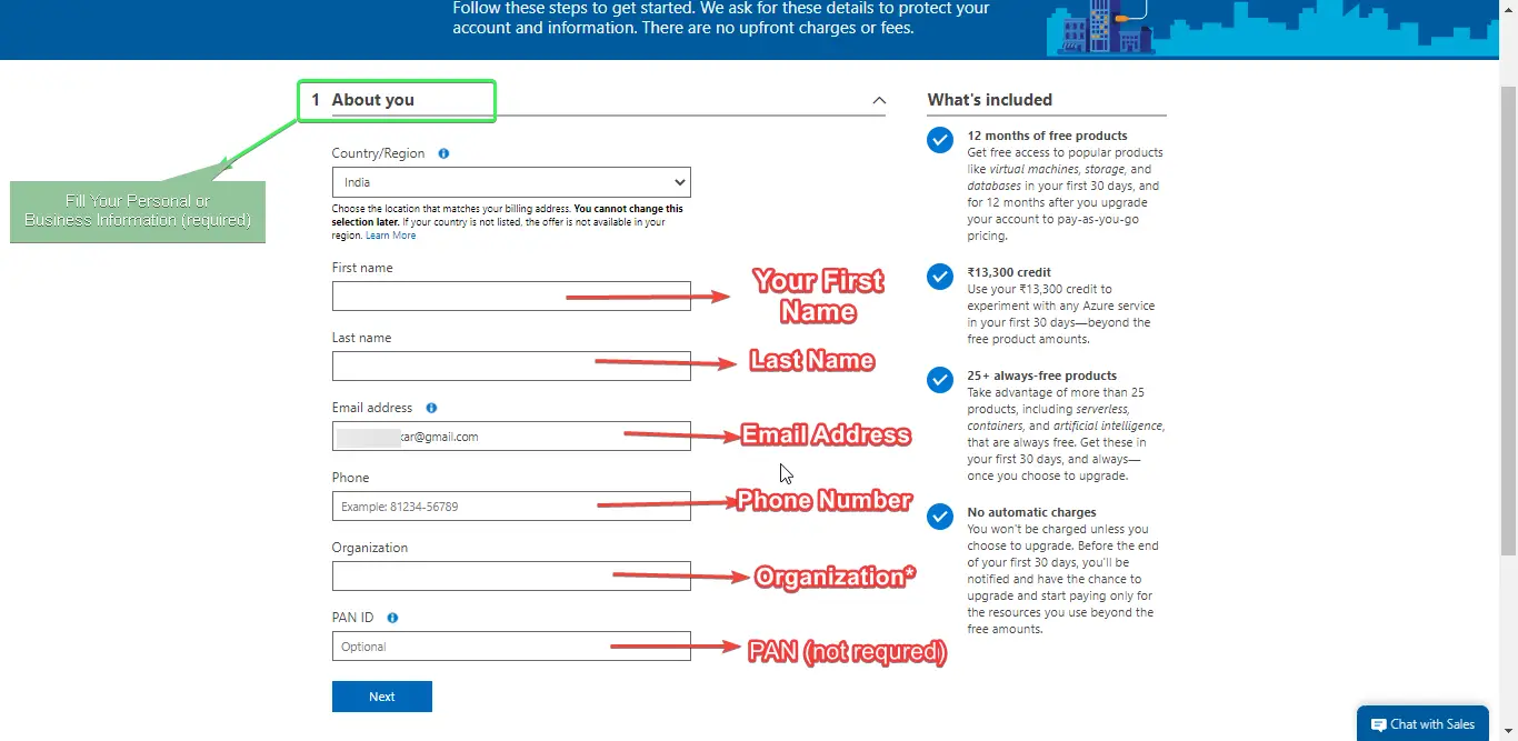 Microsoft Azure Cloud Free for 1 Year