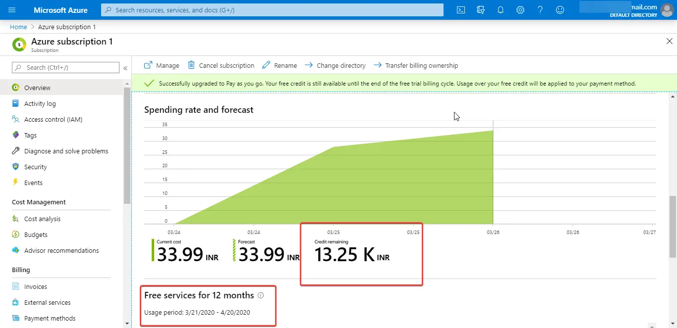 Microsoft Azure Cloud Free for 1 Year