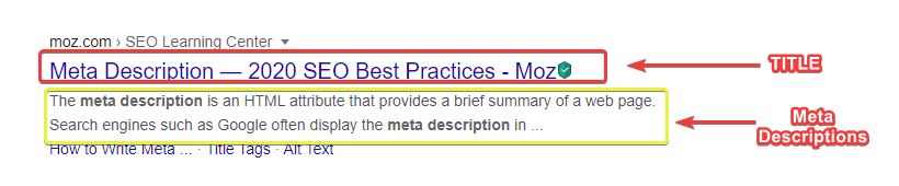 Add Meta Descriptions for Brief Summary of your Search Quarry