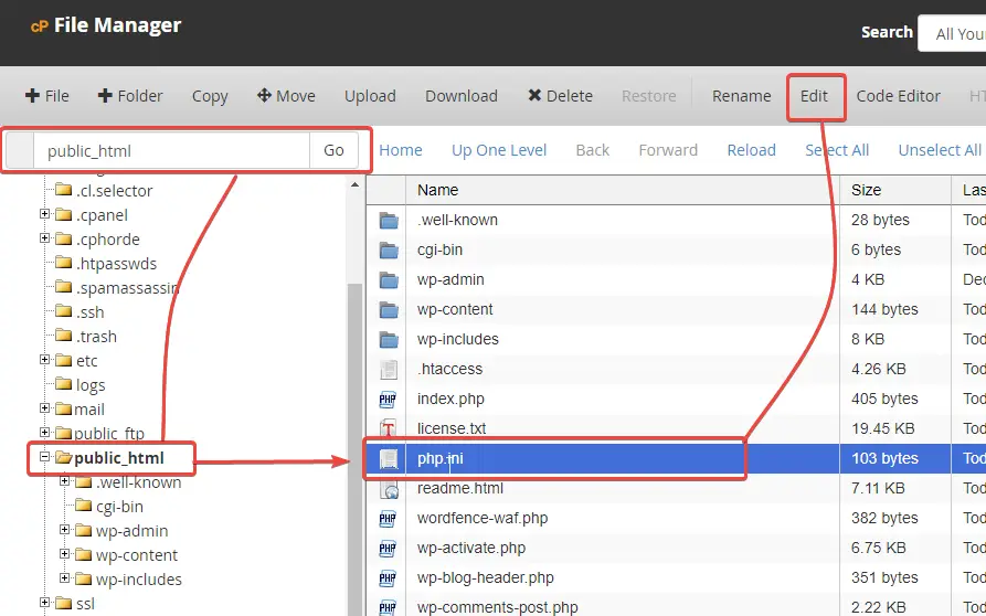 cPanel File Manager