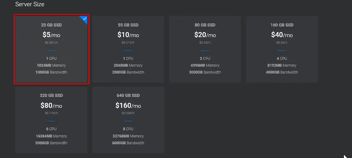 Vultr Cloud Server pricing