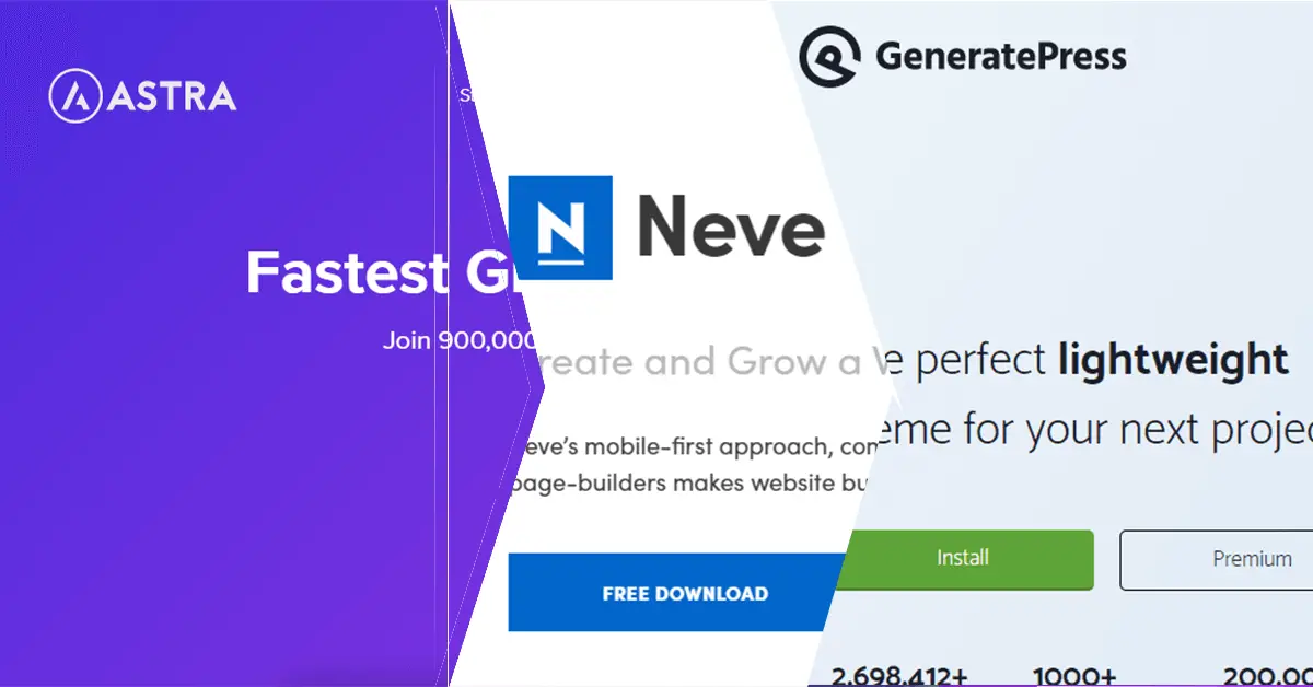 best lightweight wordpress themes like astra pro g Best Lightweight WordPress Themes Like Astra Pro Generate Press and Neve Pro