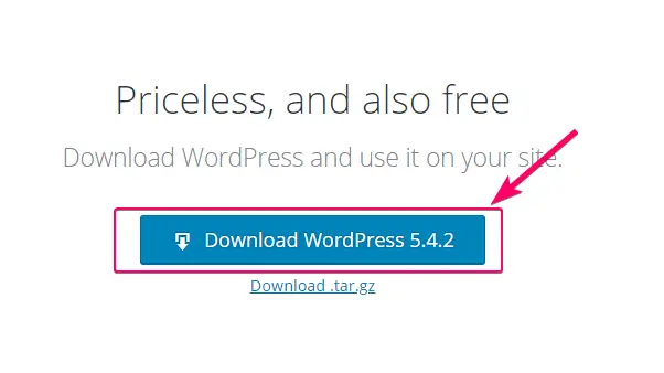Downloading WordPress ZIp file from WOrdpress.org