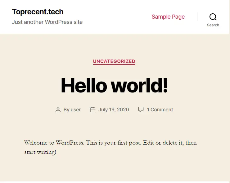 installed wordpress website in new browser tab Installed WordPress website in new browser tab
