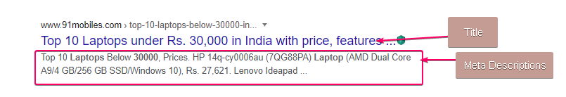 word image 17 meta descriptions example on google search engine