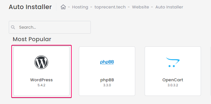 WordPress Application in Hostinger cPanel