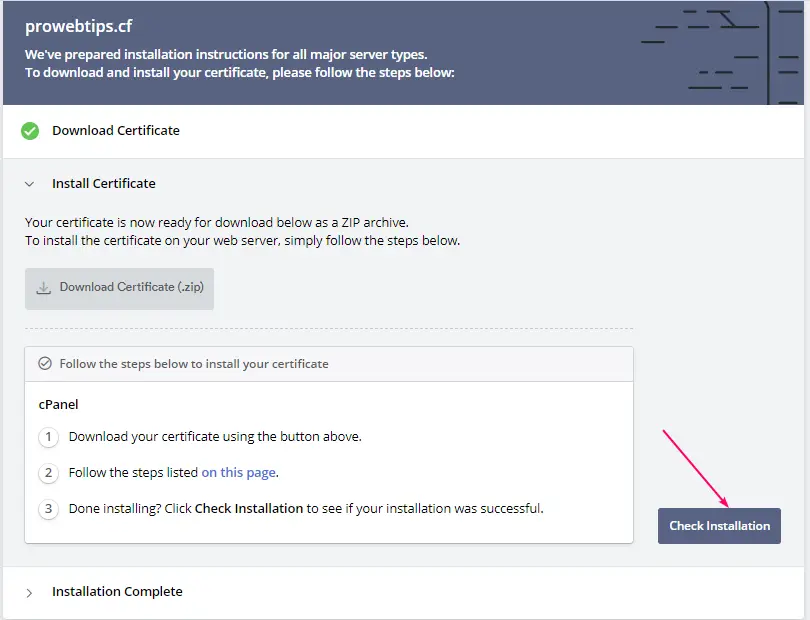 Check SSL Certificate Installations 