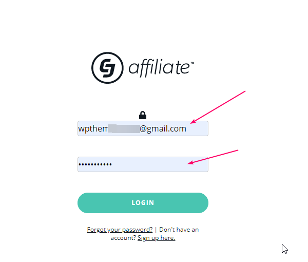 CJ Affiliate Page Enter username and Password for login