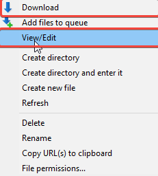 edit file Edit php.in using FTP client