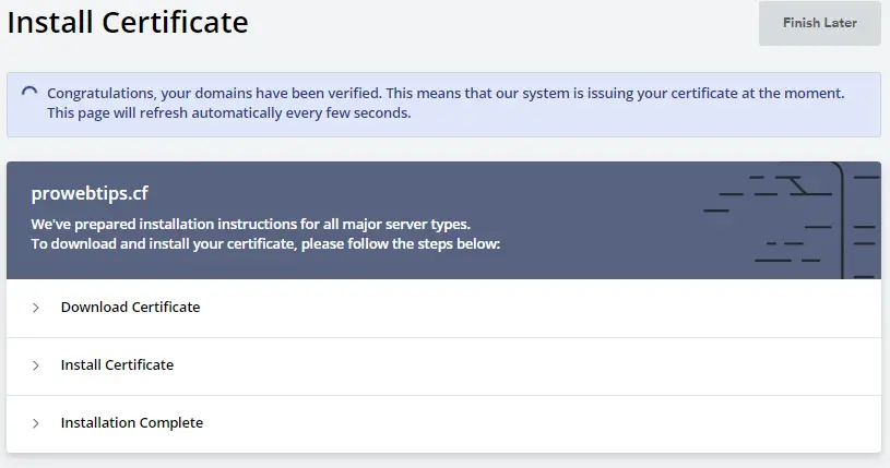  Install SSL Certificate