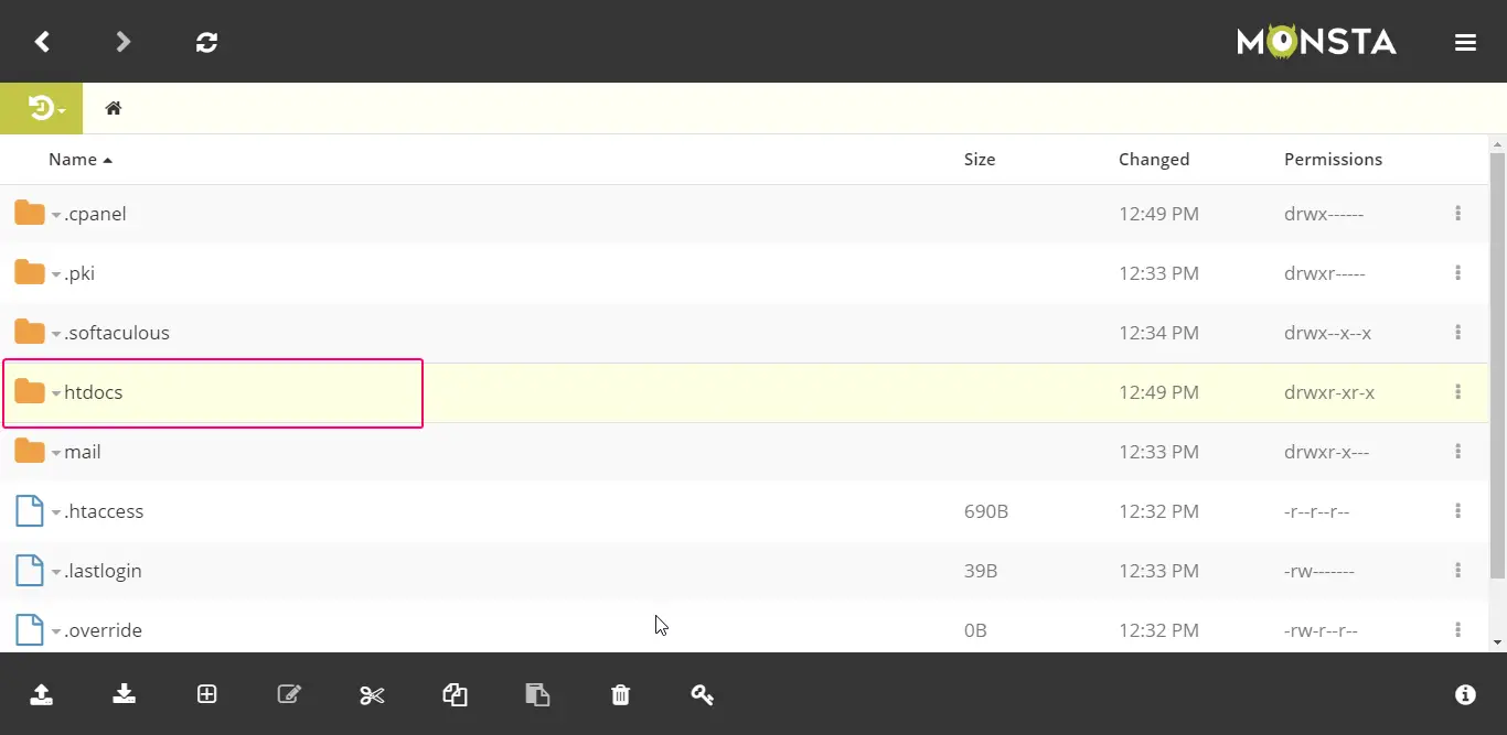 opening file manager on cPanel