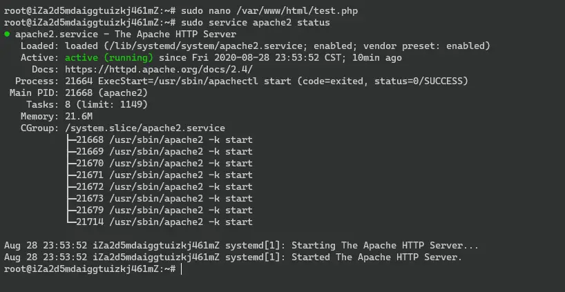 Apache Server Status checking on terminal