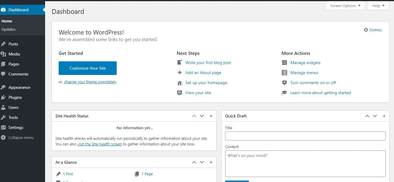 login to your WordPress Dashboard