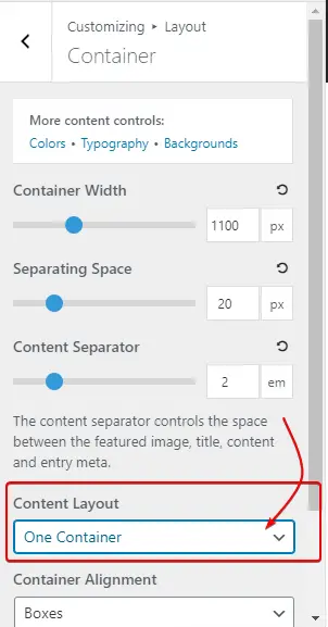 Changing Content Layout of GeneratePress