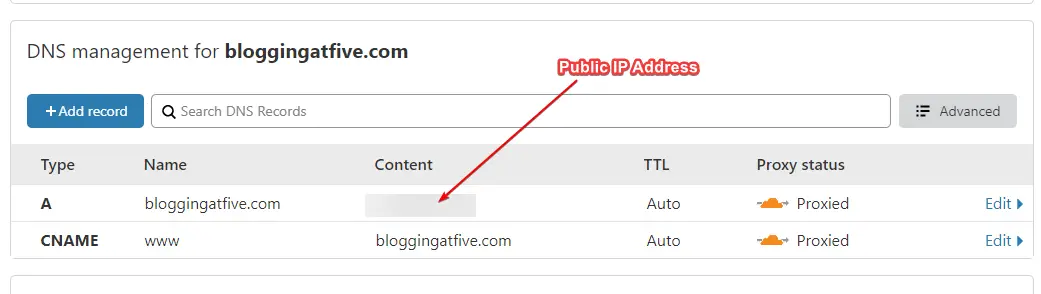 Configure Name servers or IP address