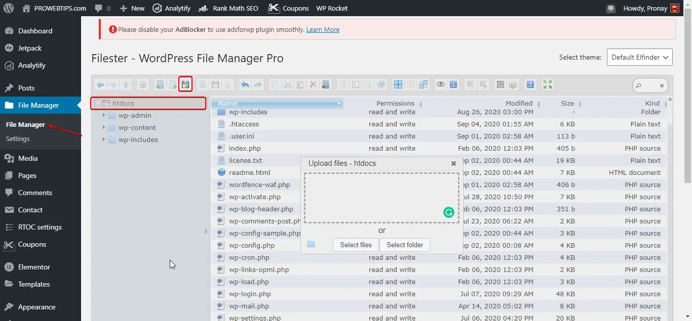 Upload Sellers.json File in Root Directory using WP File Manager or Filester Pro Plugin