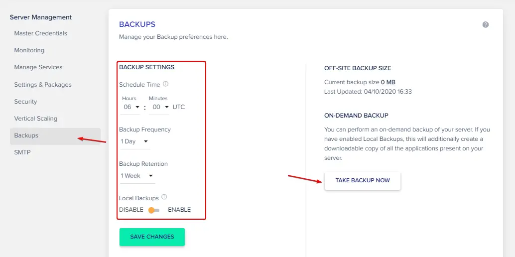 Auto Server Backup on Cloudways