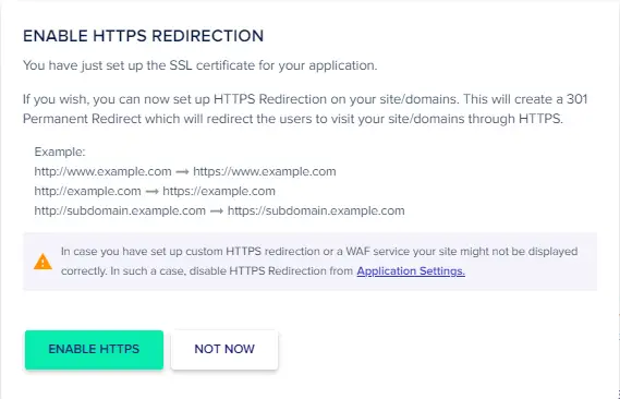 HTTPS Redirection of websites 