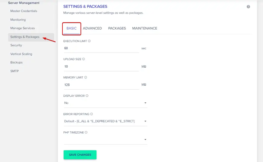 Manage Settings and Packages on Cloudways