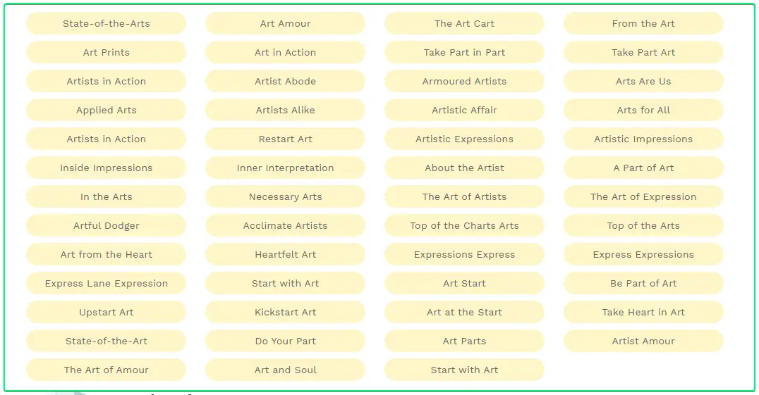 some artistic name ideas for you Some Artistic Name Ideas for You