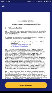 Google Task Mate Accept Agreement