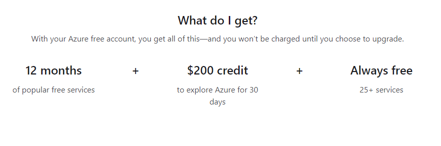 Azure free resources -