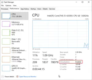 windows 10 hyper v enable virtualization