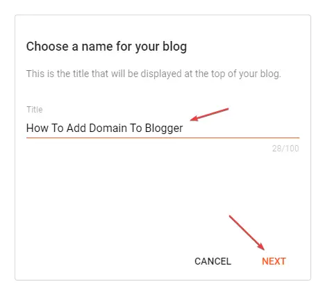 Give a Name to your blog website 