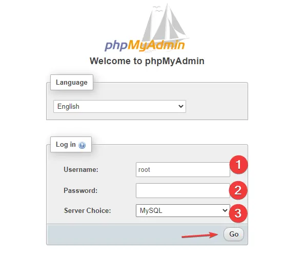 wamp server login phpmyadmin