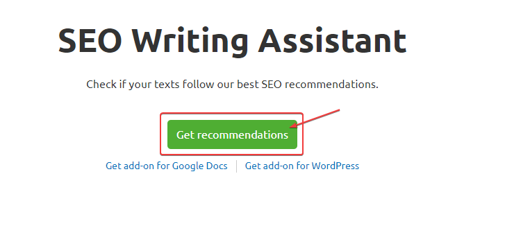 SEO Writing Assistant Start Writing