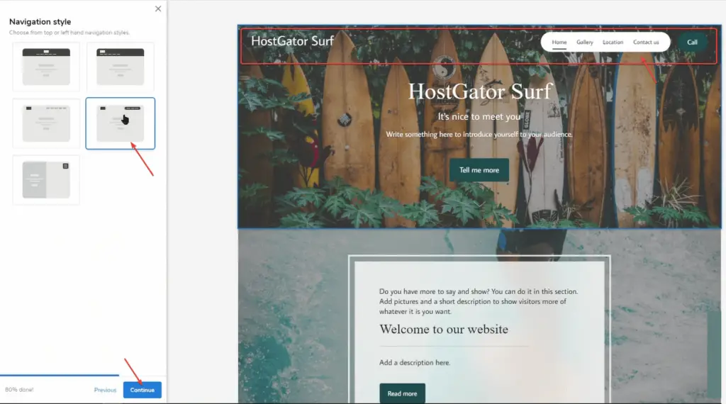 Gator Site Builder - Navigation Style