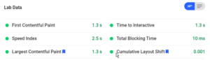 EasyWP Speed Test Lab Data before Adding Content