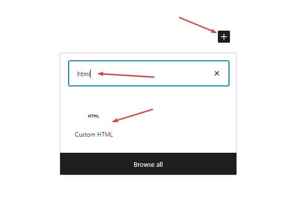 add custom html block