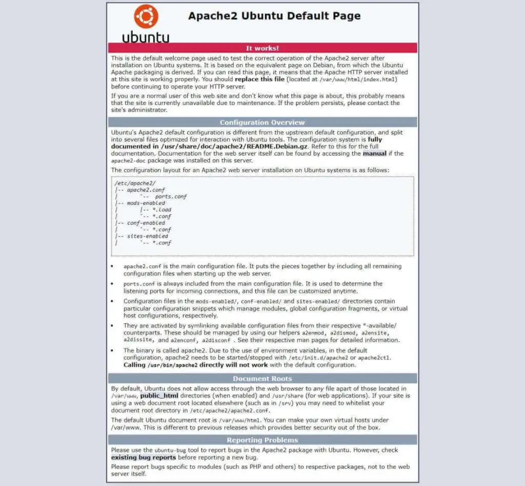 Apache Server Running On Ubuntu