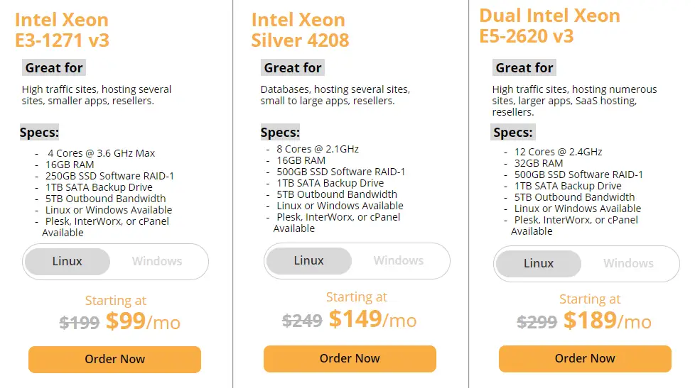 Liquid Web Dedicated Server Pricing