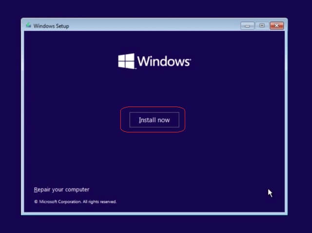 Click On install Windows 11