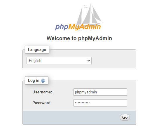 login to phpMyAdmin