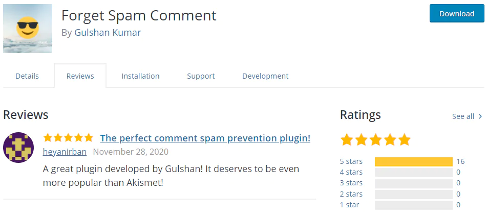 Forget-Spam-Comment