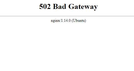 Error 502 Bad Gateway