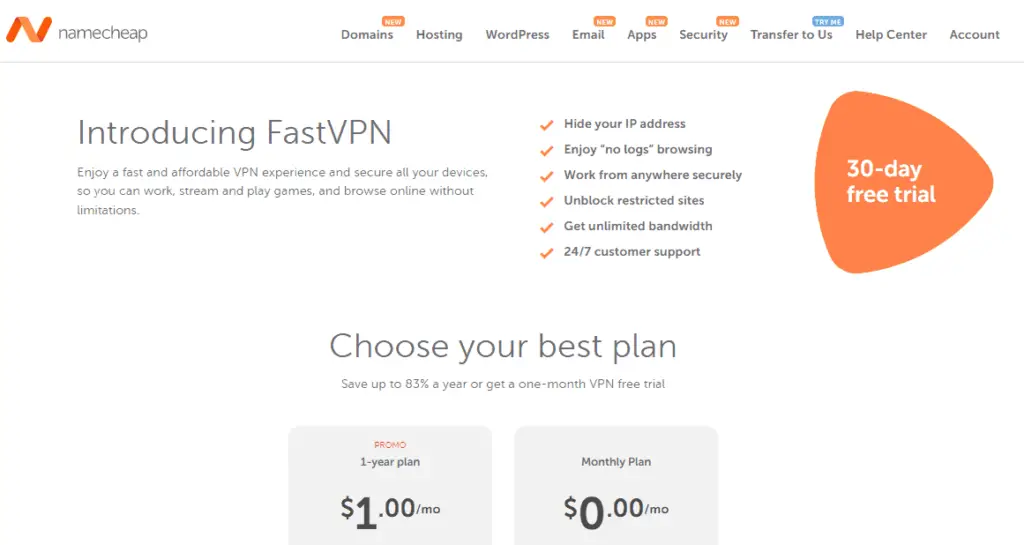 Namecheap FastVPN