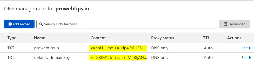 SFP and DKIM Records on Cloudflare