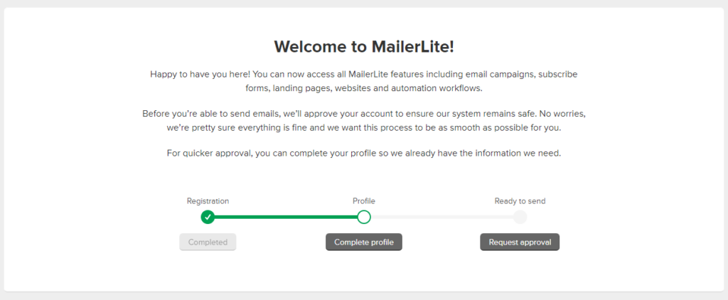 MailerLite Complete Profile 