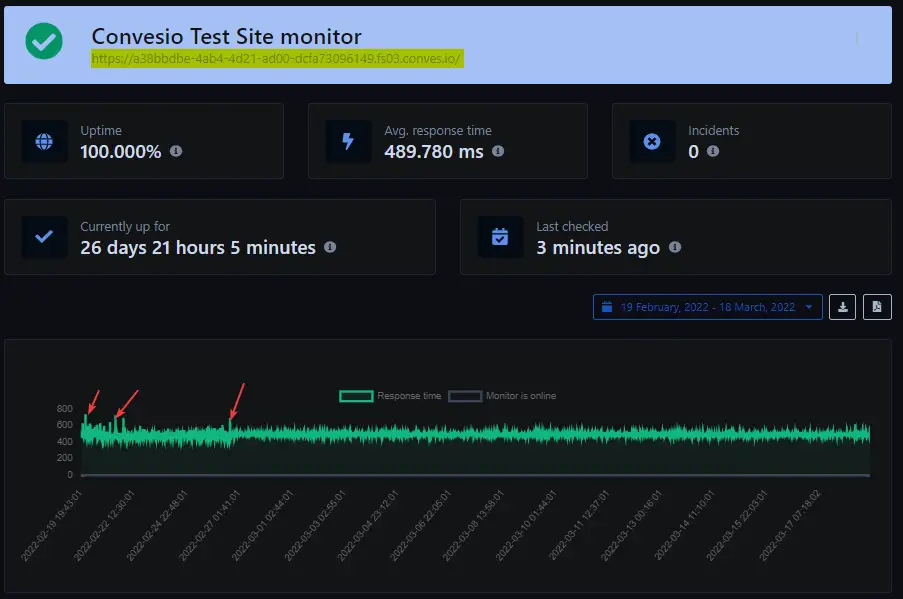 Webstatus Uptime Test Report for Convesio