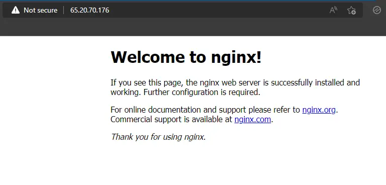 Nginx Index Page LEMP