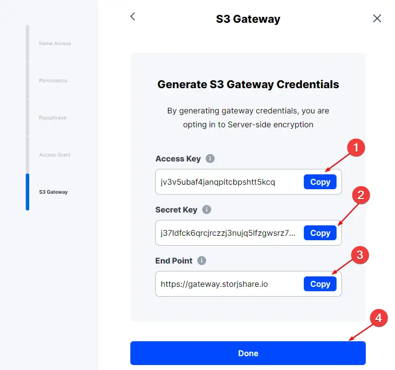 Keep Safe S3 Credentials Storj DCS